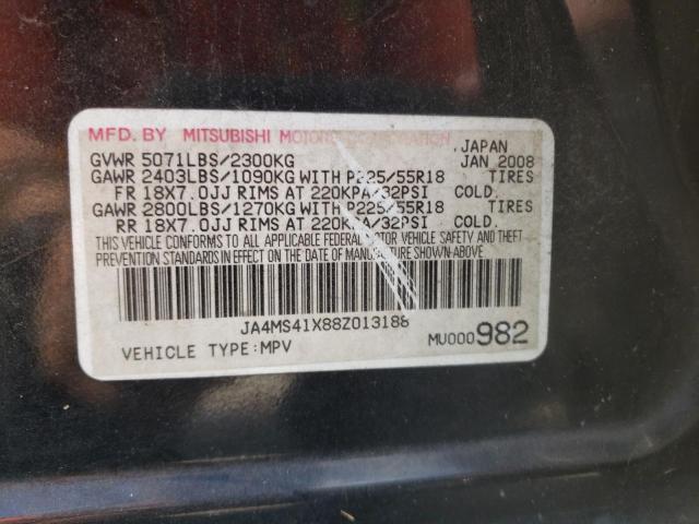 Photo 10 from auction – 2008 MITSUBISHI OUTLANDER with VIN JA4MS41X88Z013188