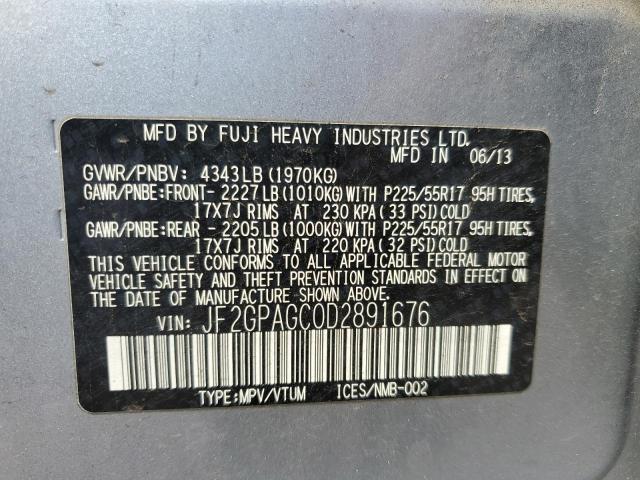 Photo 10 from auction – 2013 SUBARU XV CROSSTR with VIN JF2GPAGC0D2891676