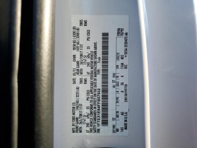 Photo 10 from auction – 2015 FORD F150 SUPER with VIN 1FTEX1E84FFB57932