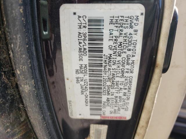 Photo 10 from auction – 2002 LEXUS SC 430 with VIN JTHFN48Y120024323