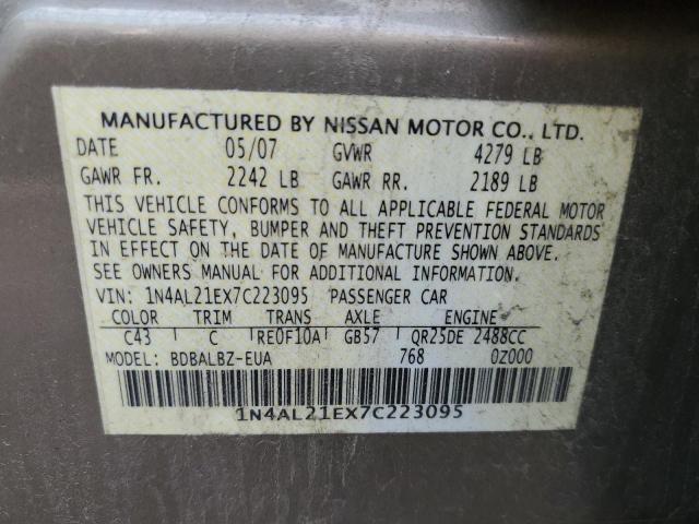 Photo 10 from auction – 2007 NISSAN ALTIMA 2.5 with VIN 1N4AL21EX7C223095