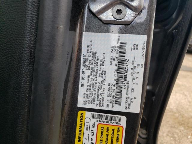 Photo 10 from auction – 2018 FORD FUSION SE with VIN 3FA6P0HD7JR259752