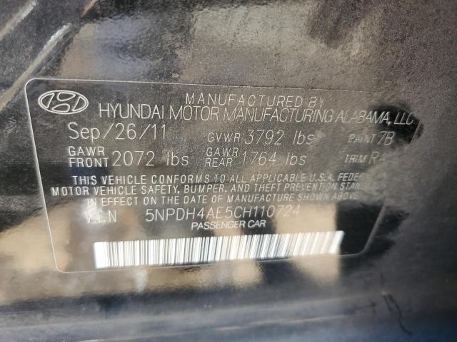Photo 10 from auction – 2012 HYUNDAI ELANTRA GL with VIN 5NPDH4AE5CH110724