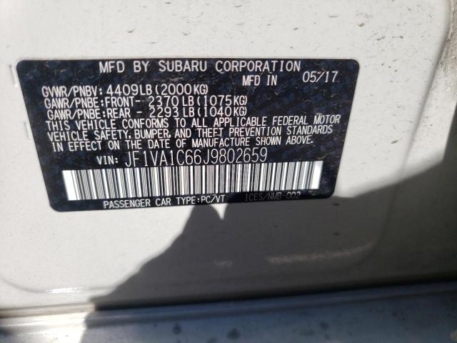 Photo 10 from auction – 2018 SUBARU WRX PREMIU with VIN JF1VA1C66J9802659