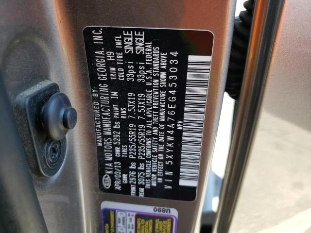 Photo 10 from auction – 2014 KIA SORENTO SX with VIN 5XYKW4A76EG453034