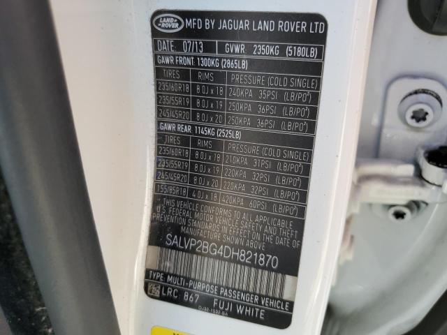 Photo 10 from auction – 2013 LAND ROVER RANGE ROVE with VIN SALVP2BG4DH821870