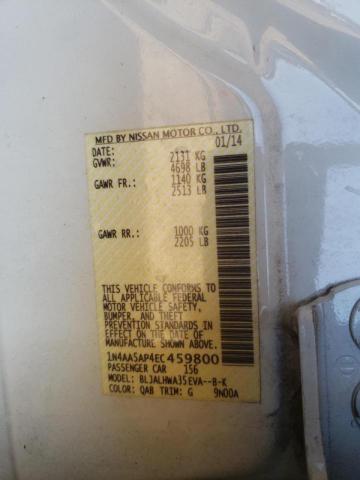 Photo 10 from auction – 2014 NISSAN MAXIMA S with VIN 1N4AA5AP4EC459800