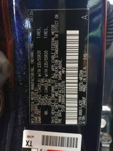 Photo 10 from auction – 2020 TOYOTA HIGHLANDER with VIN 5TDFZRBHXLS032916