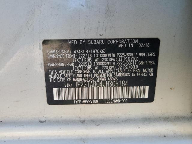 Photo 10 from auction – 2018 SUBARU CROSSTREK with VIN JF2GTABC4JH305184