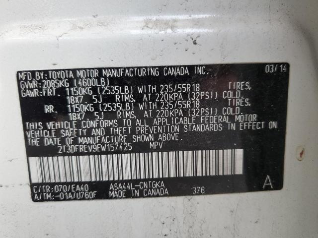 Photo 10 from auction – 2014 TOYOTA RAV4 LIMIT with VIN 2T3DFREV9EW157425
