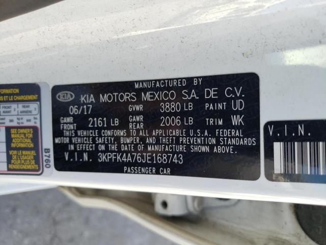 Photo 10 from auction – 2018 KIA FORTE LX with VIN 3KPFK4A76JE168743
