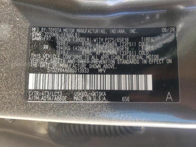 Photo 10 from auction – 2008 TOYOTA SEQUOIA SR with VIN 5TDZY64A68S013933
