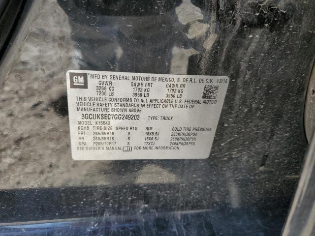 Photo 10 from auction – 2016 CHEVROLET SILVERADO with VIN 3GCUKSEC7GG249203
