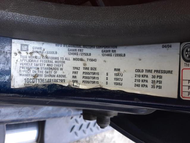 Photo 10 from auction – 2004 CHEVROLET COLORADO with VIN 1GCDT136148186783