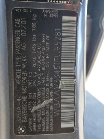 Photo 10 from auction – 2001 BMW 325 I with VIN WBAAV33451FU95281