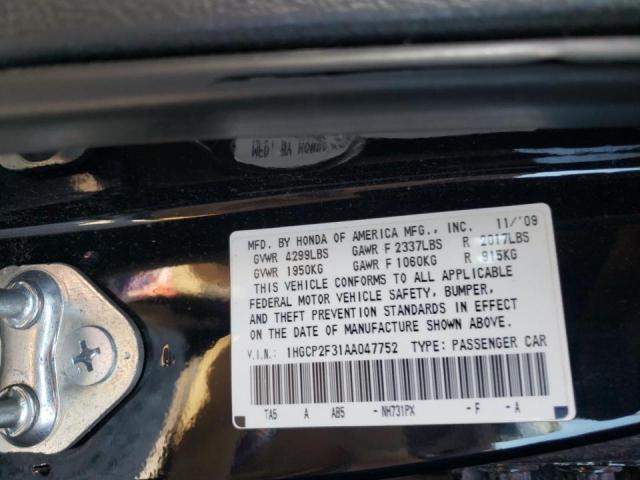 Photo 10 from auction – 2010 HONDA ACCORD LX with VIN 1HGCP2F31AA047752