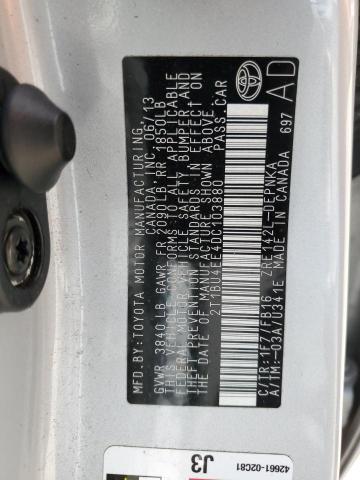 Photo 10 from auction – 2013 TOYOTA COROLLA BA with VIN 2T1BU4EE4DC103880