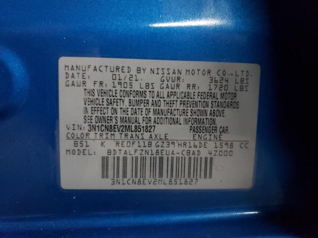 Photo 10 from auction – 2021 NISSAN VERSA SV with VIN 3N1CN8EV2ML851827