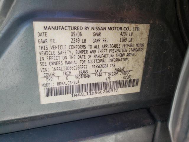 Photo 10 from auction – 2006 NISSAN ALTIMA S with VIN 1N4AL11D66C266977