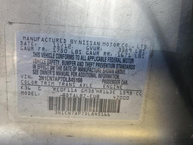 Photo 10 from auction – 2013 NISSAN VERSA S with VIN 3N1CN7AP7DL845166