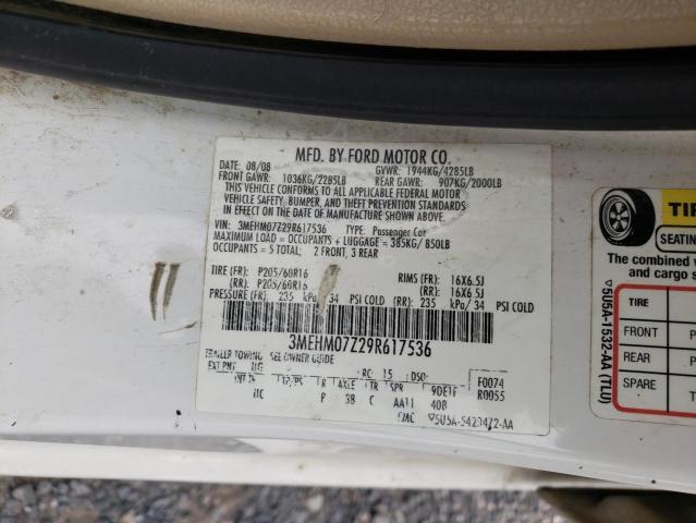 Photo 10 from auction – 2009 MERCURY MILAN with VIN 3MEHM07Z29R617536