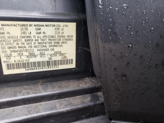 Photo 10 from auction – 2007 NISSAN MAXIMA SE with VIN 1N4BA41E67C831511