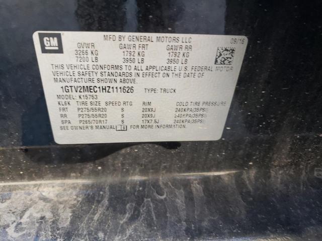 Photo 10 from auction – 2017 GMC SIERRA K15 with VIN 1GTV2MEC1HZ111626