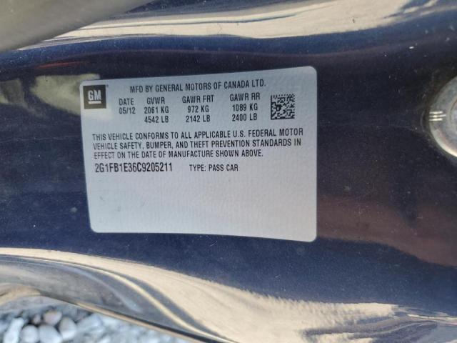 Photo 10 from auction – 2012 CHEVROLET CAMARO LT with VIN 2G1FB1E36C9205211