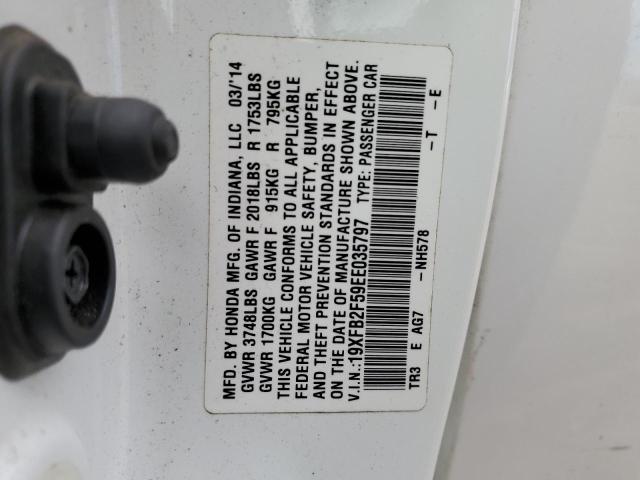 Photo 10 from auction – 2014 HONDA CIVIC LX with VIN 19XFB2F59EE035797