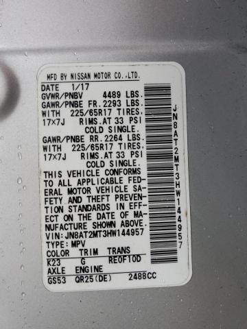 Photo 10 from auction – 2017 NISSAN ROGUE S with VIN JN8AT2MT3HW144957