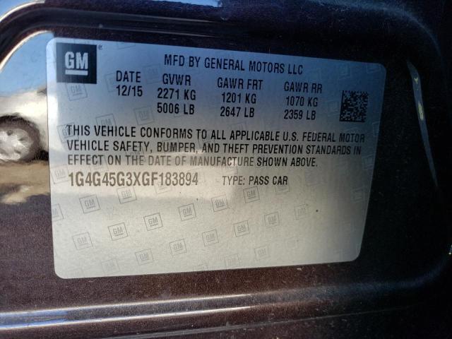 Photo 10 from auction – 2016 BUICK LACROSSE S with VIN 1G4G45G3XGF183894