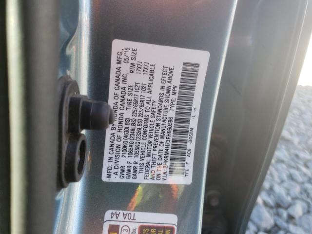 Photo 10 from auction – 2015 HONDA CR-V EXL with VIN 2HKRM4H73FH660596