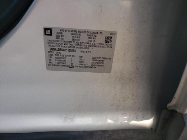 Photo 10 from auction – 2013 CHEVROLET EQUINOX LT with VIN 2GNALDEK4D1158050