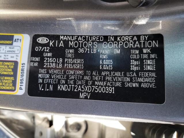 Photo 10 from auction – 2013 KIA SOUL with VIN KNDJT2A5XD7500391