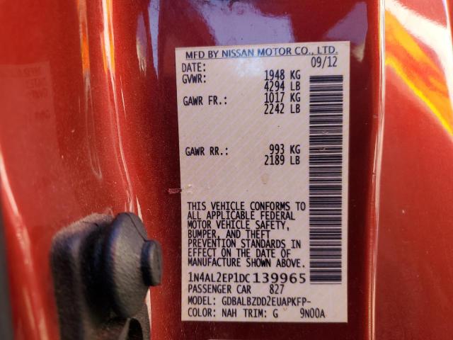 Photo 10 from auction – 2013 NISSAN ALTIMA S with VIN 1N4AL2EP1DC139965
