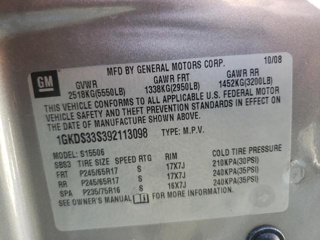 Photo 10 from auction – 2009 GMC ENVOY SLE with VIN 1GKDS33S392113098