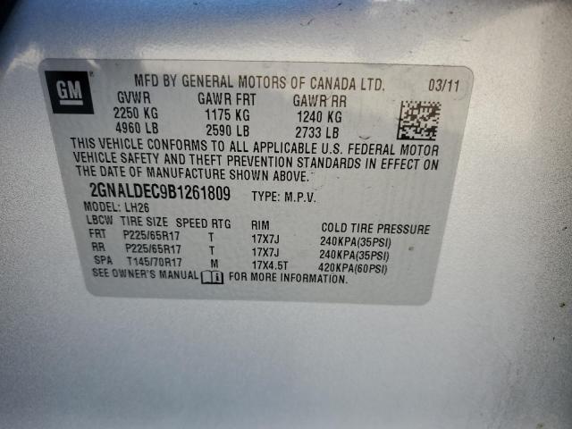 Photo 10 from auction – 2011 CHEVROLET EQUINOX LT with VIN 2GNALDEC9B1261809