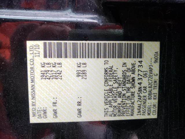 Photo 10 from auction – 2011 NISSAN ALTIMA BAS with VIN 1N4AL2AP5BN437734