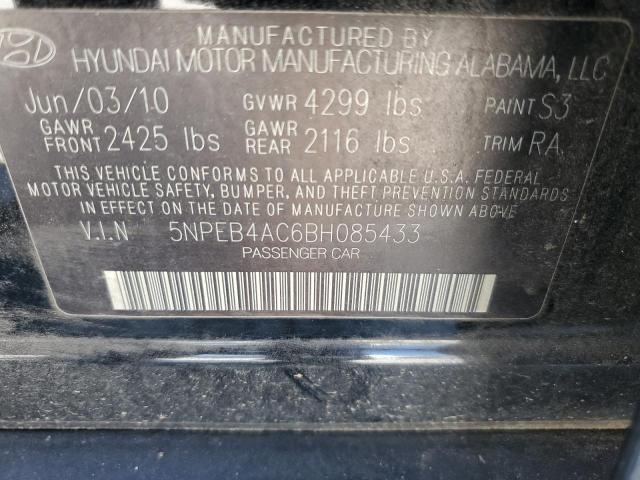 Photo 10 from auction – 2011 HYUNDAI SONATA GLS with VIN 5NPEB4AC6BH085433