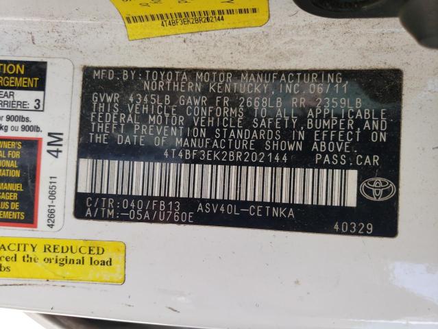 Photo 10 from auction – 2011 TOYOTA CAMRY BASE with VIN 4T4BF3EK2BR202144