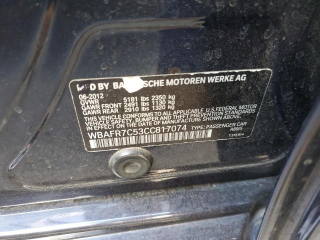 Photo 10 from auction – 2012 BMW 535 I with VIN WBAFR7C53CC817074