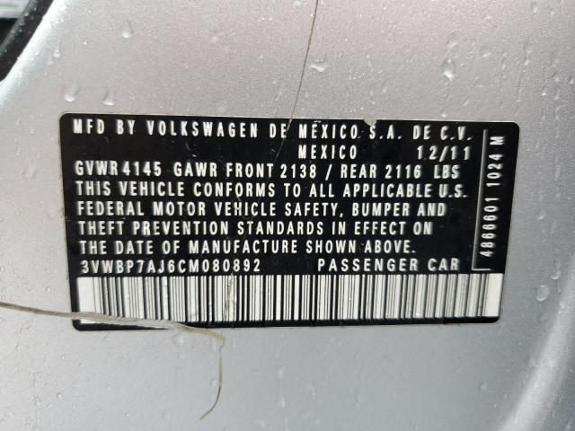 Photo 10 from auction – 2012 VOLKSWAGEN JETTA SE with VIN 3VWBP7AJ6CM080892