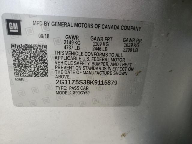 Photo 10 from auction – 2019 CHEVROLET IMPALA LT with VIN 2G11Z5S38K9115879
