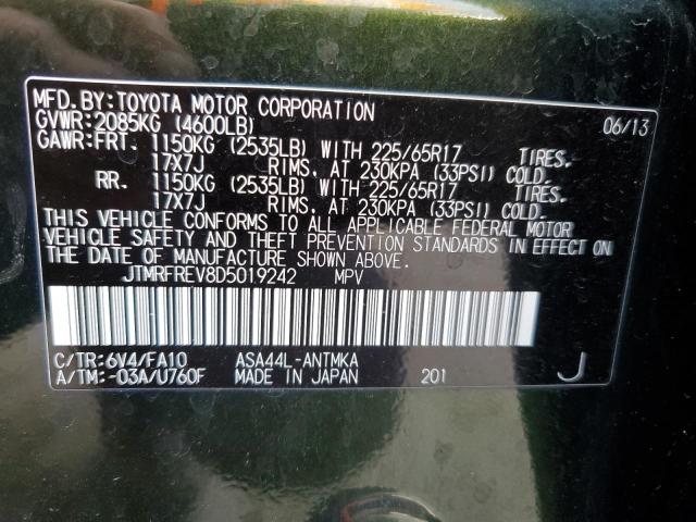 Photo 10 from auction – 2013 TOYOTA RAV4 XLE with VIN JTMRFREV8D5019242
