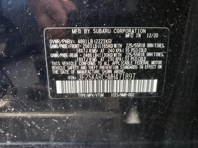 Photo 10 from auction – 2021 SUBARU FORESTER S with VIN JF2SKARC5MH471897