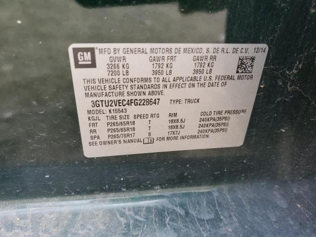 Photo 10 from auction – 2015 GMC SIERRA K15 with VIN 3GTU2VEC4FG228647