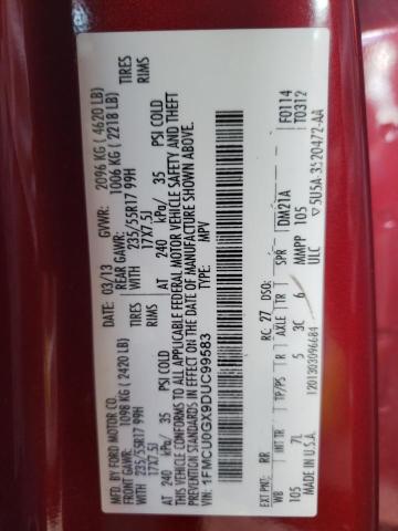 Photo 10 from auction – 2013 FORD ESCAPE SE with VIN 1FMCU0GX9DUC99583