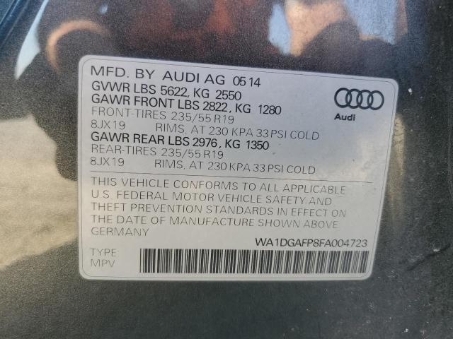 Photo 10 from auction – 2015 AUDI Q5 PREMIUM with VIN WA1DGAFP8FA004723