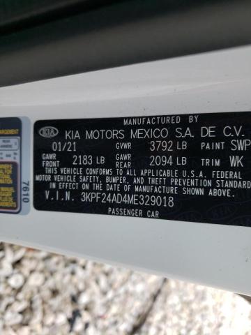 Photo 10 from auction – 2021 KIA FORTE FE with VIN 3KPF24AD4ME329018