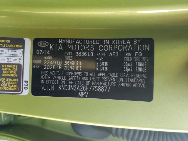 Photo 10 from auction – 2015 KIA SOUL with VIN KNDJN2A26F7758877
